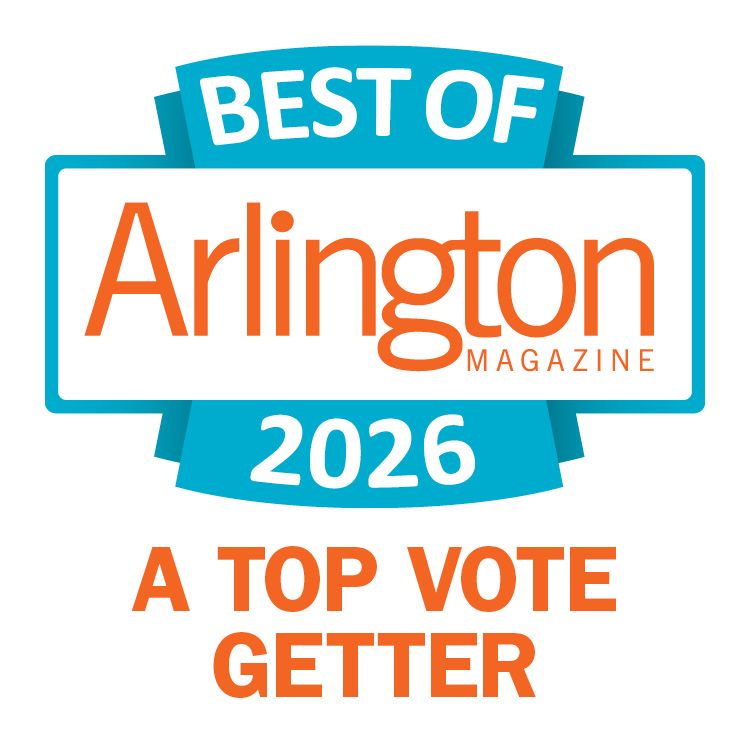 Arlington Magazine "Best of 2026" Top Vote Getter badge: Sarah Thayer Photography was chosen as a reader pick for best Family Photographer