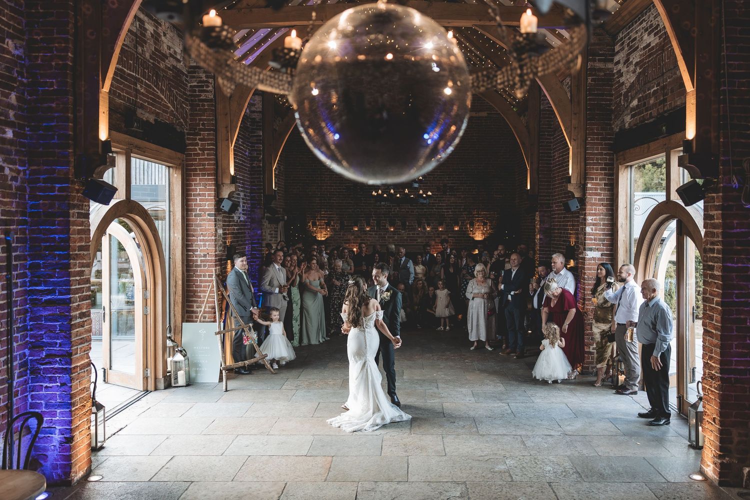 Bride and groom first dance at Hazel Gap Barn wedding