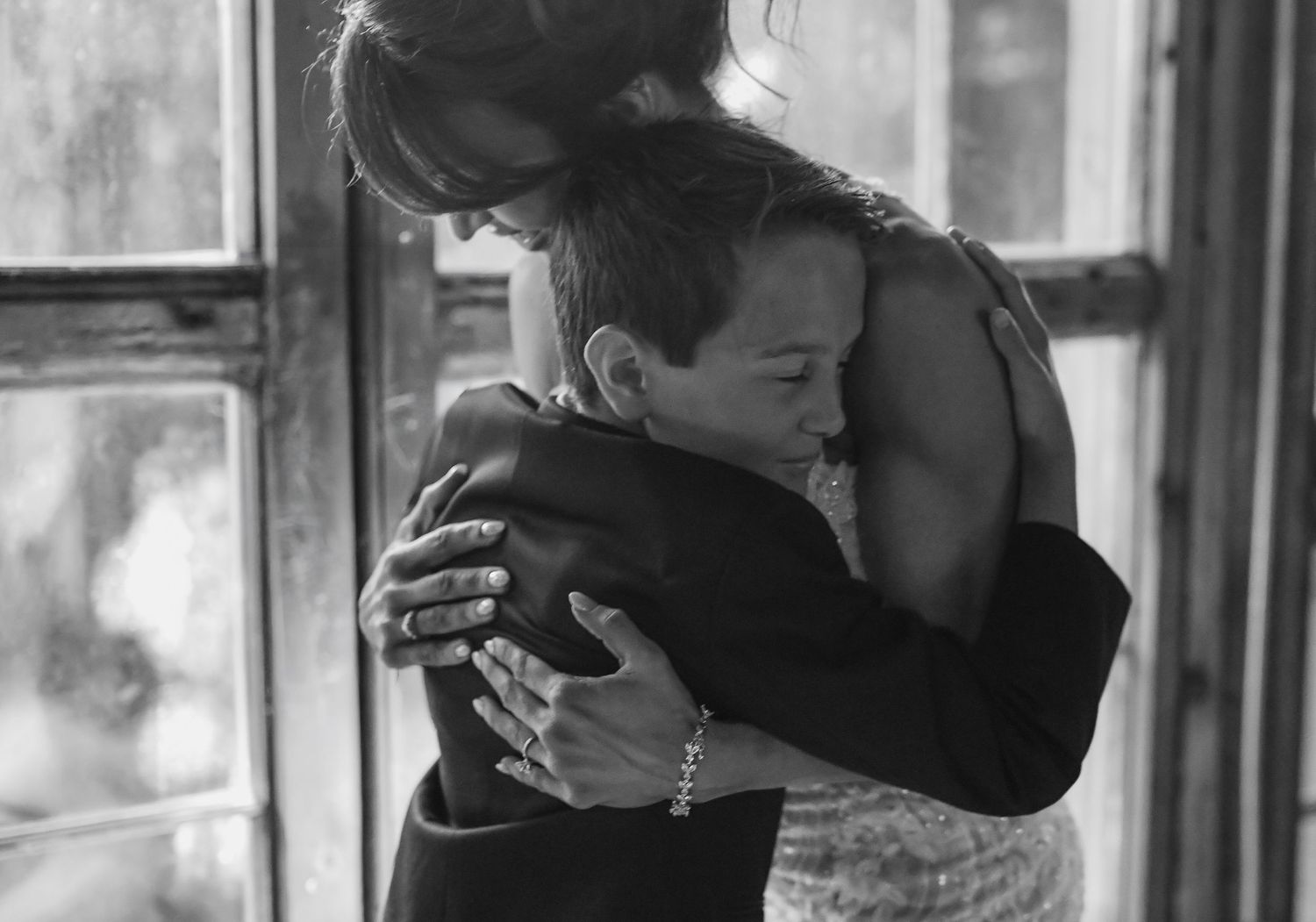 Megan’s emotional wedding day first look with her son Abe