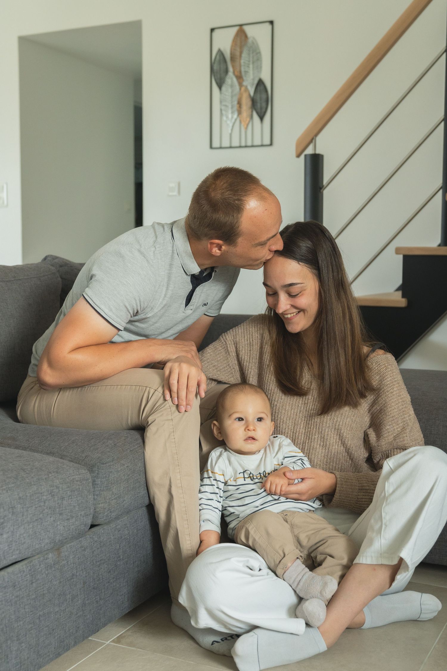 Séance famille avec bébé à domicile autour de Châteaugiron