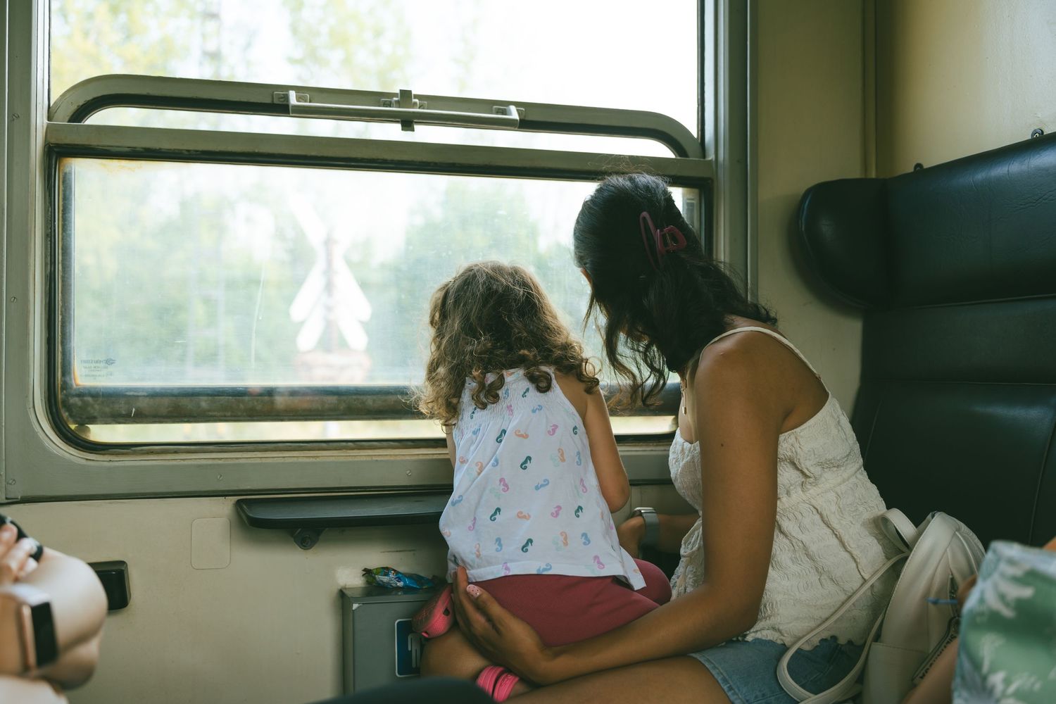 film style vintage photography style kids train