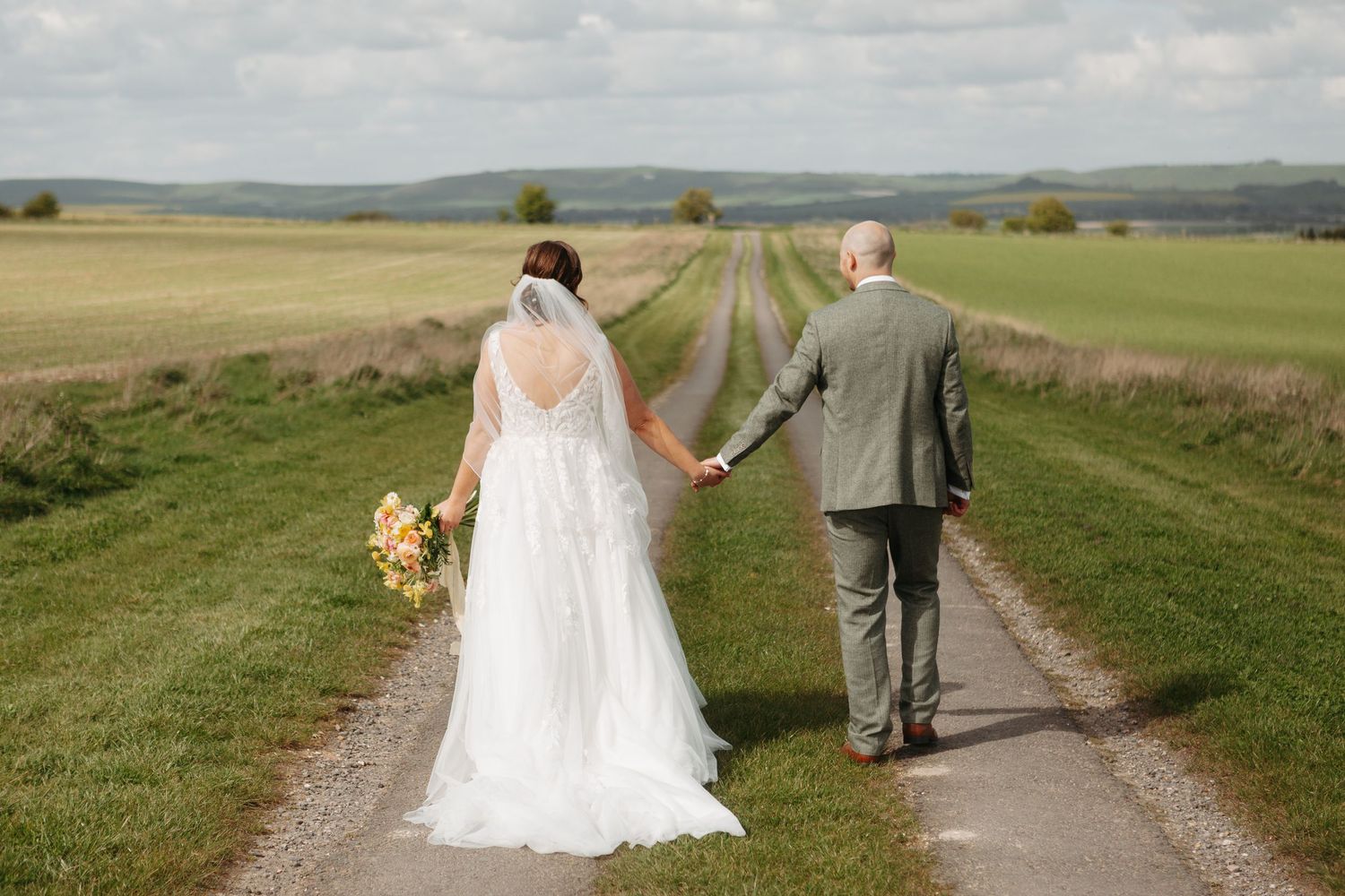 Bride and Groom photos at Chalk Barn, Wiltshire