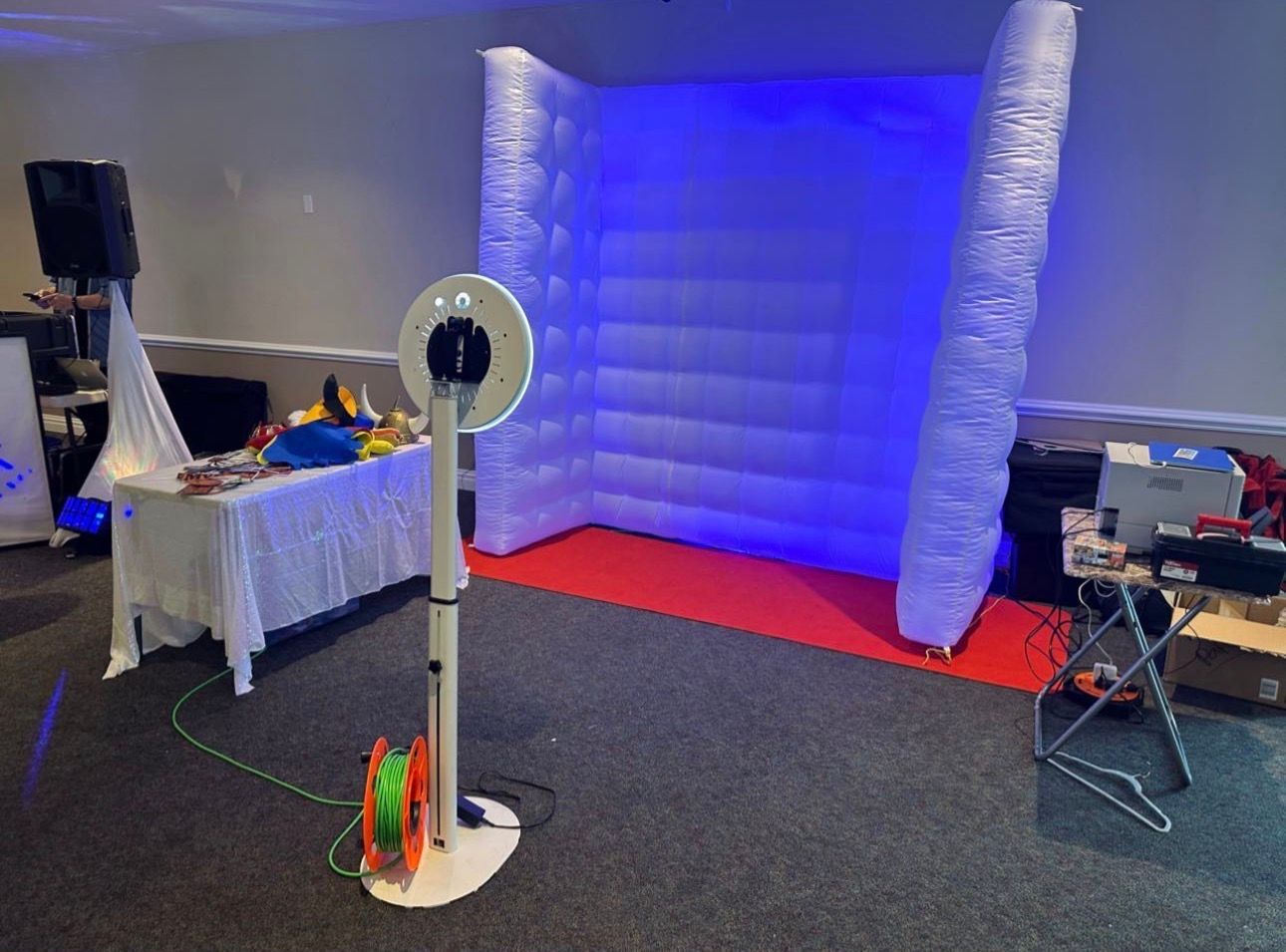 white open booth