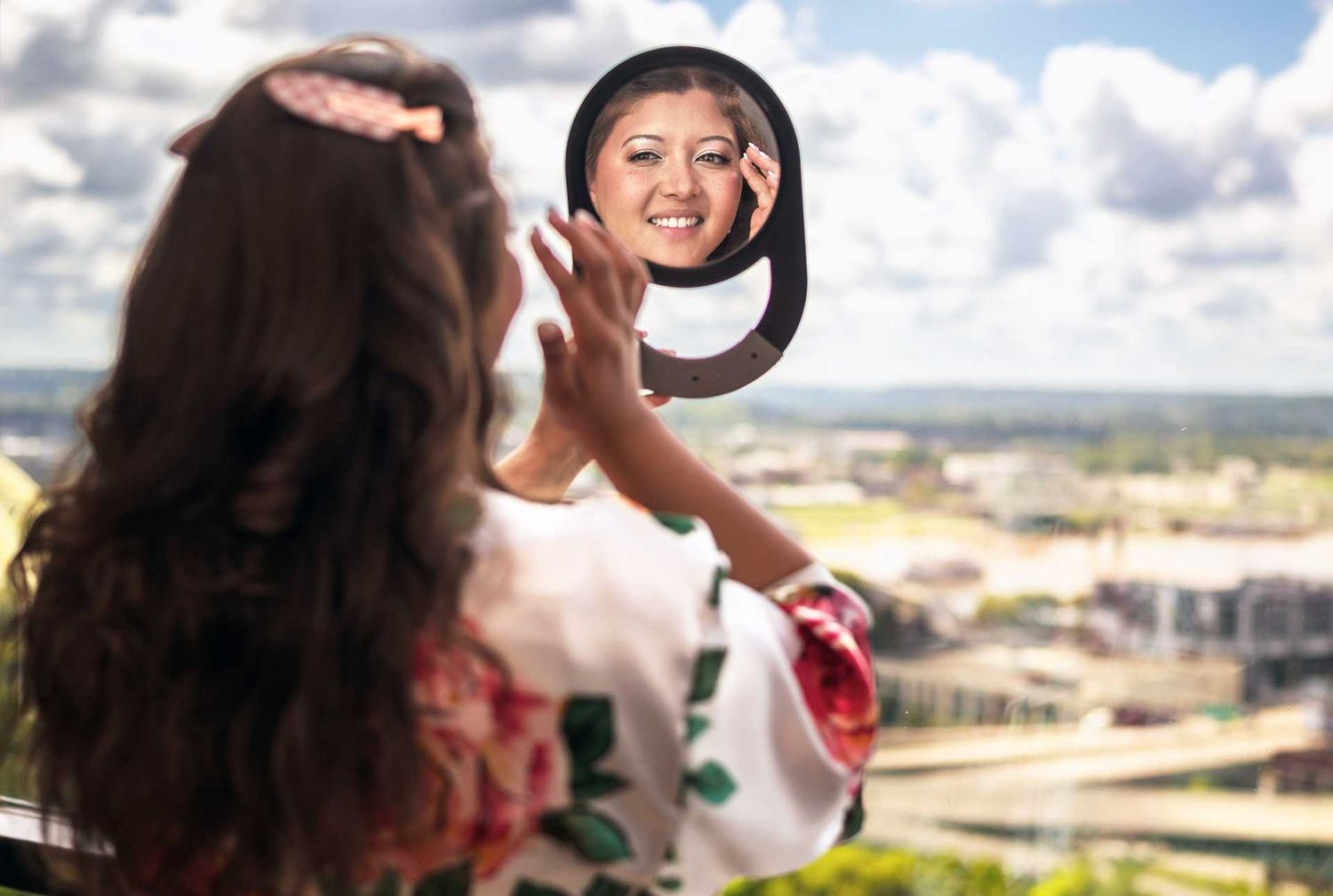 bride getting ready at the view venue