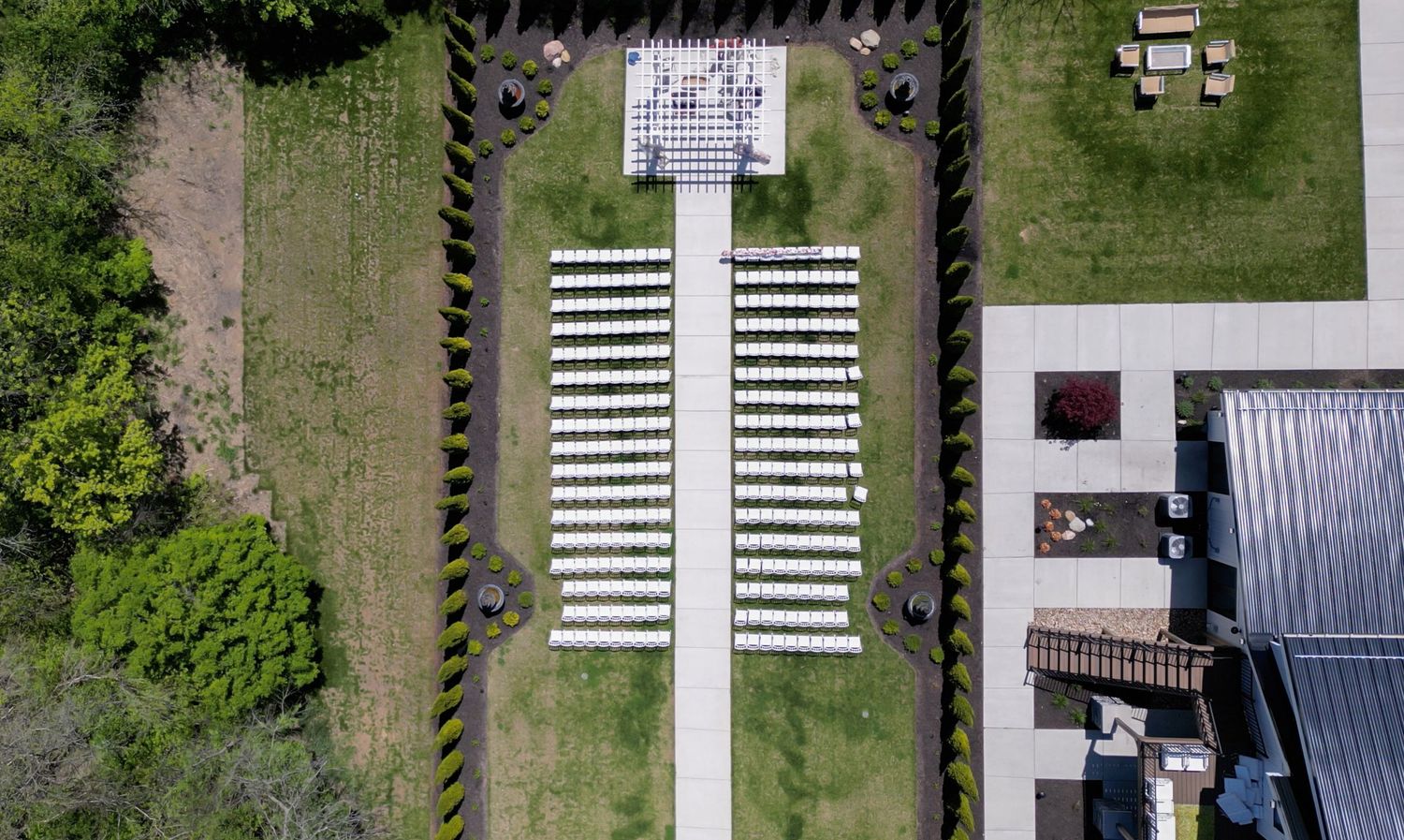 Aerial view of a White Willow Meadows venue