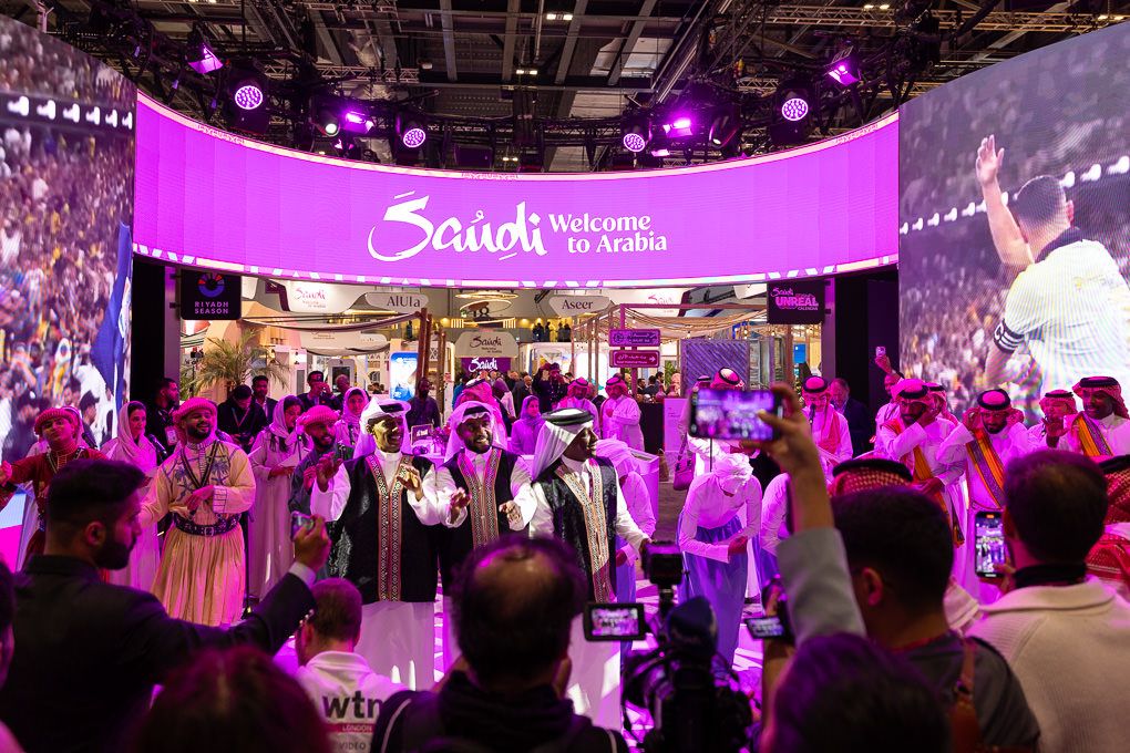 The Saudi Arabia exhibit at the 2025 WTM in London.