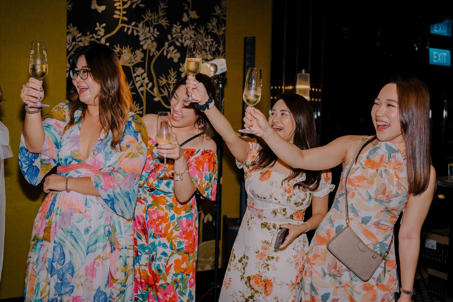 champagne toast at siri house dempsey wedding