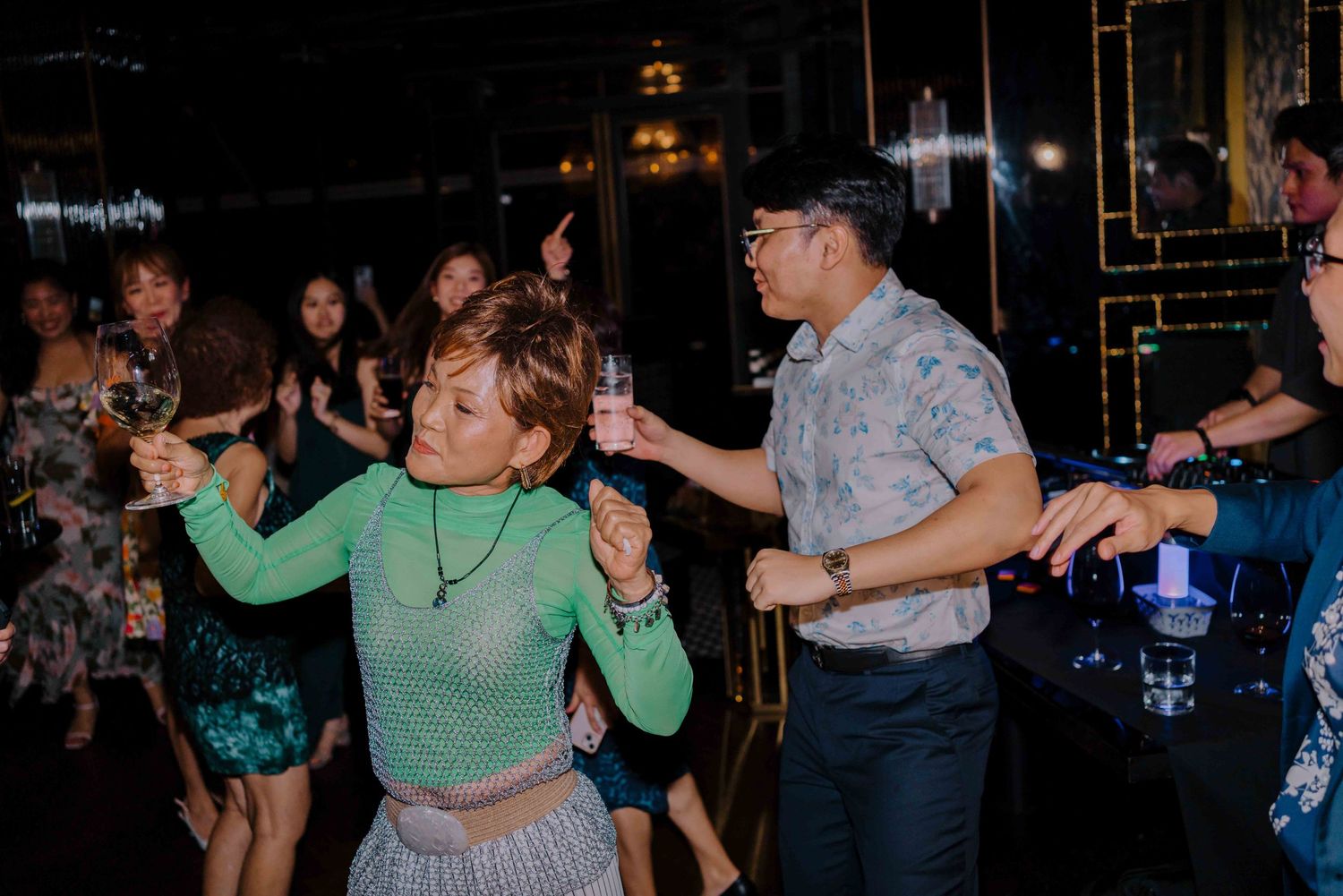 guests dancing at a wedding afterparty at siri house dempsey singapore