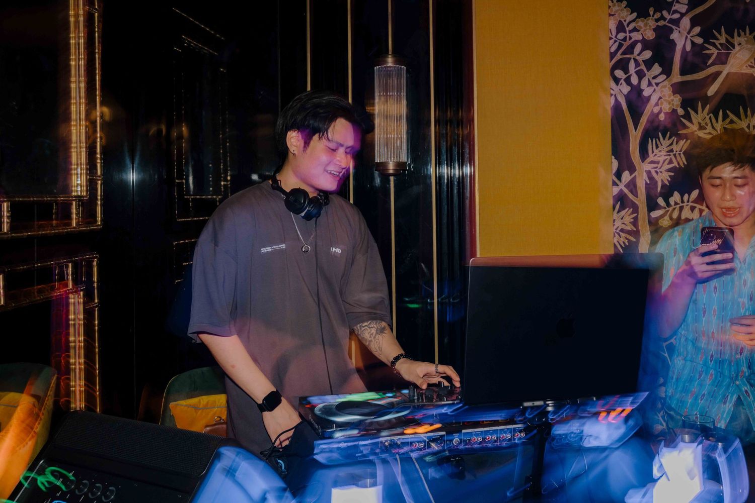 dj pin pinchen at a wedding afterparty in siri house singapore