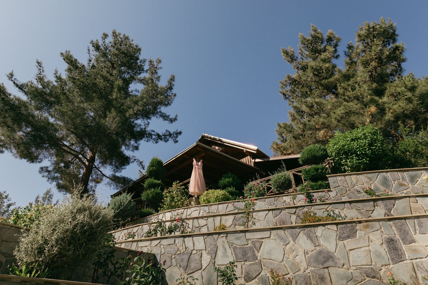 Wedding dress captured in Troodos before the wedding ceremony, captured by two professional photographers based in Paphos.