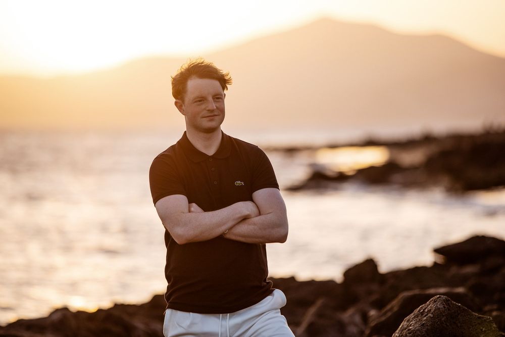 Male portrait at sunset in Puerto del Carmen, Lanzarote - Professional portrait photographer photoFuerte