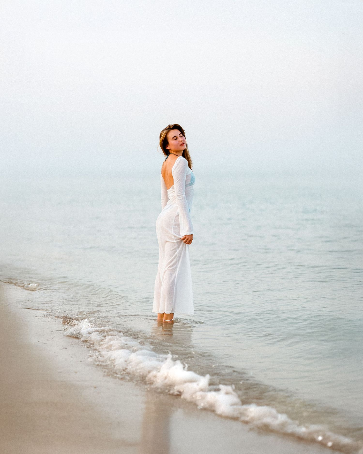 Beach portrait photography session at sunrise