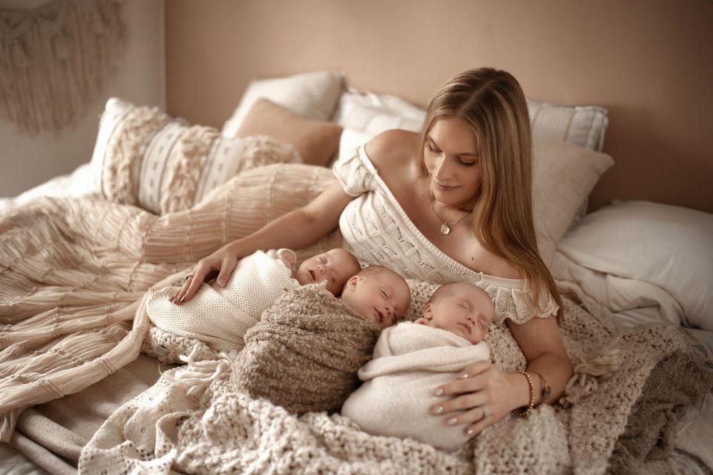 Newborn Triplets studio session