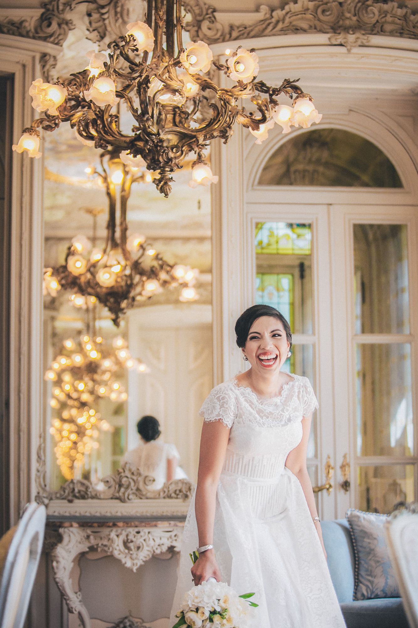 Grace and beauty in every frame—bridal portrait at Pestana Palace Lisboa from a stunning destination wedding in Portugal.