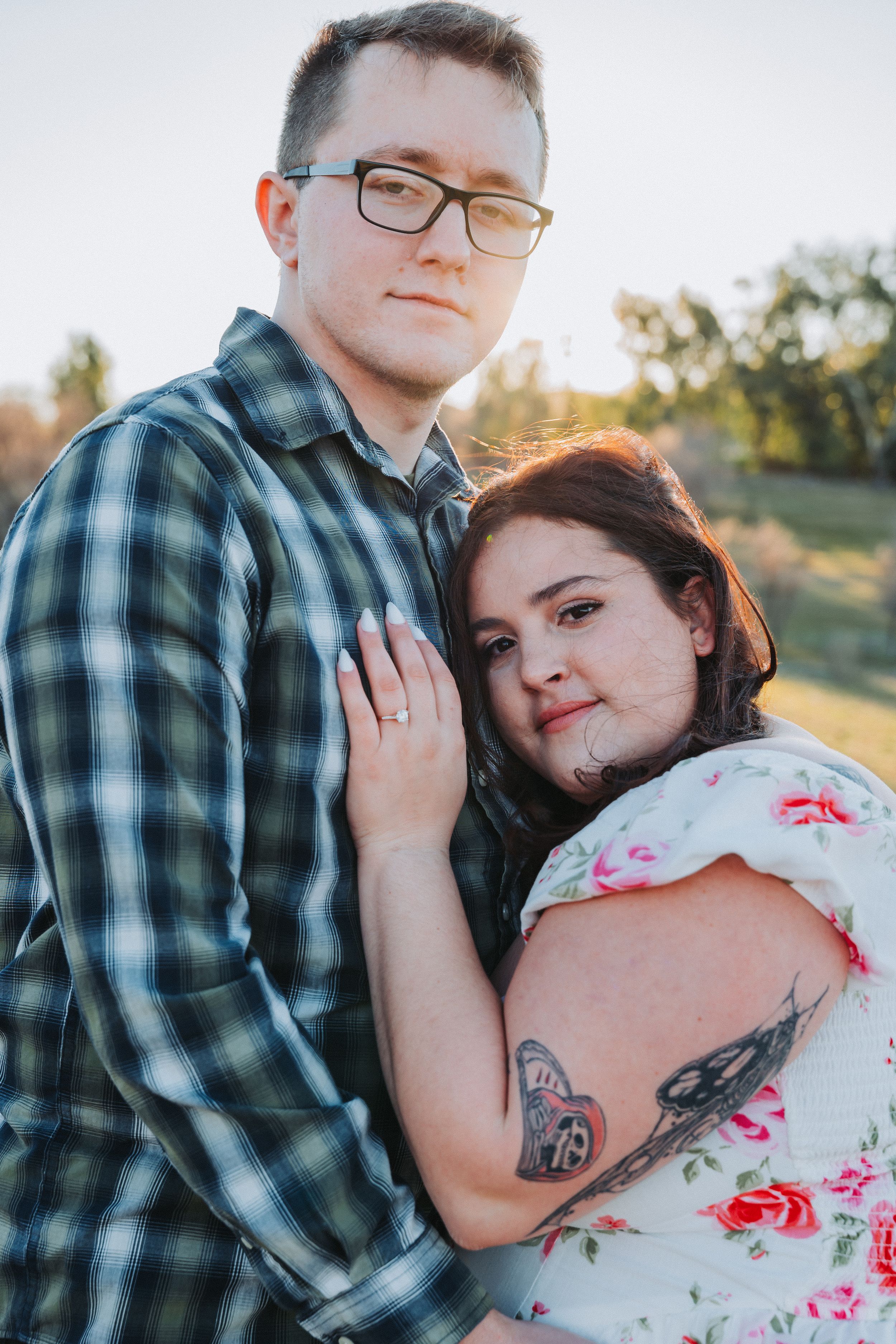 Engagement photo at lake