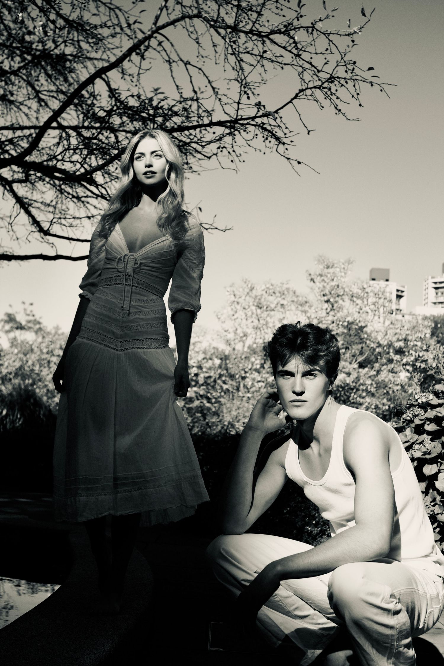 Ellie Rosinkranz and William Blake modeling for an editorial shoot by Izya Lebtahi. NYC, Couple photographer. Weddings, Fashion.