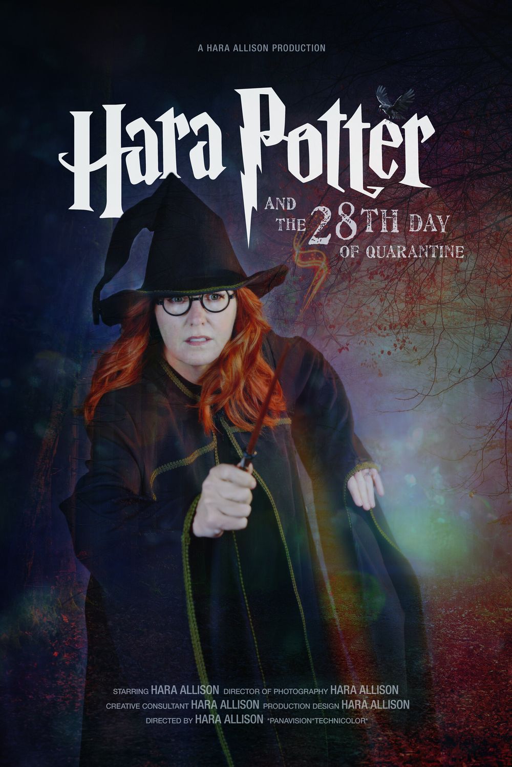 A Harry Potter themed parody poster referencing quarantine with magical fantasy elements.