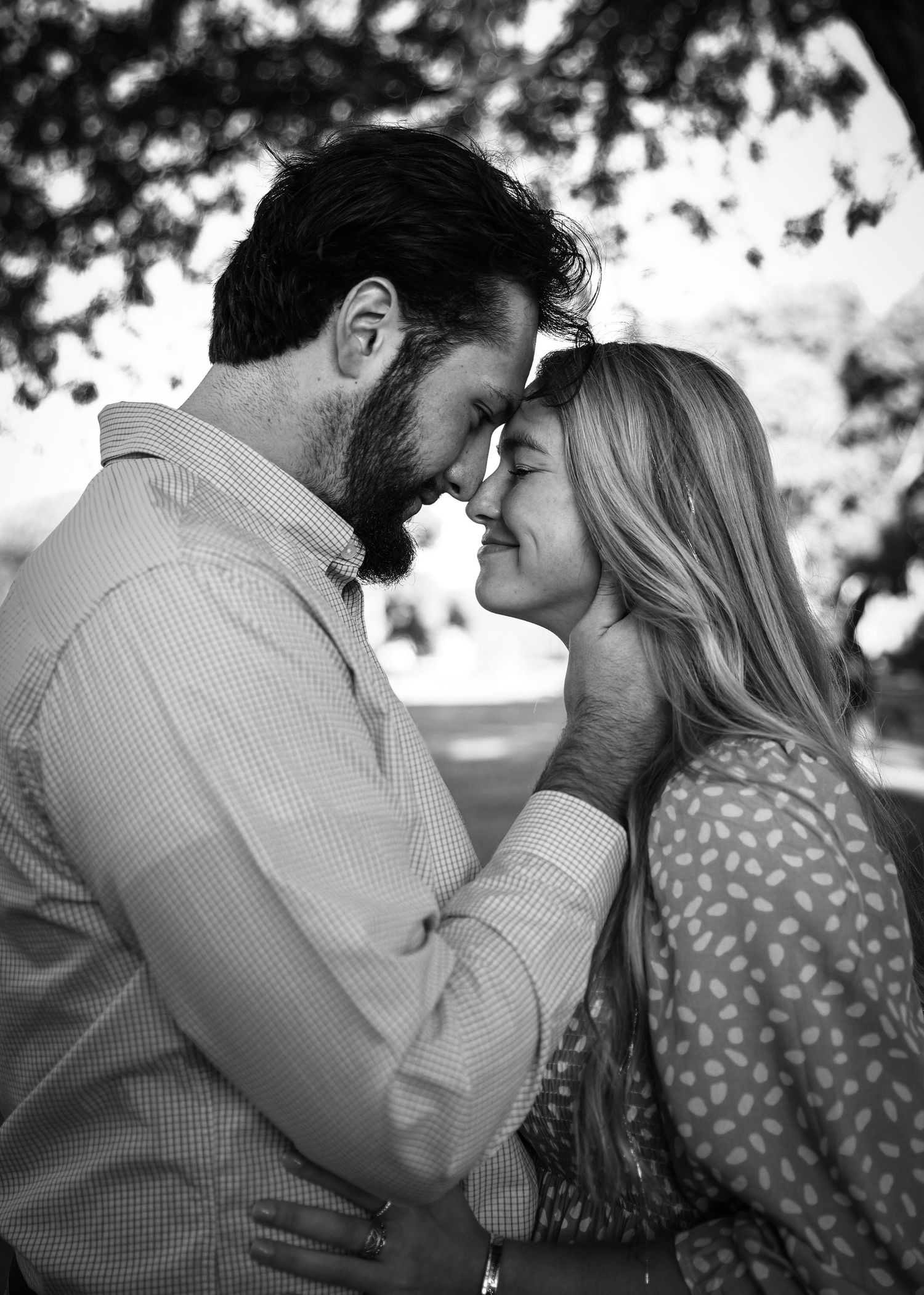 portrait of a young couple in a tender moment