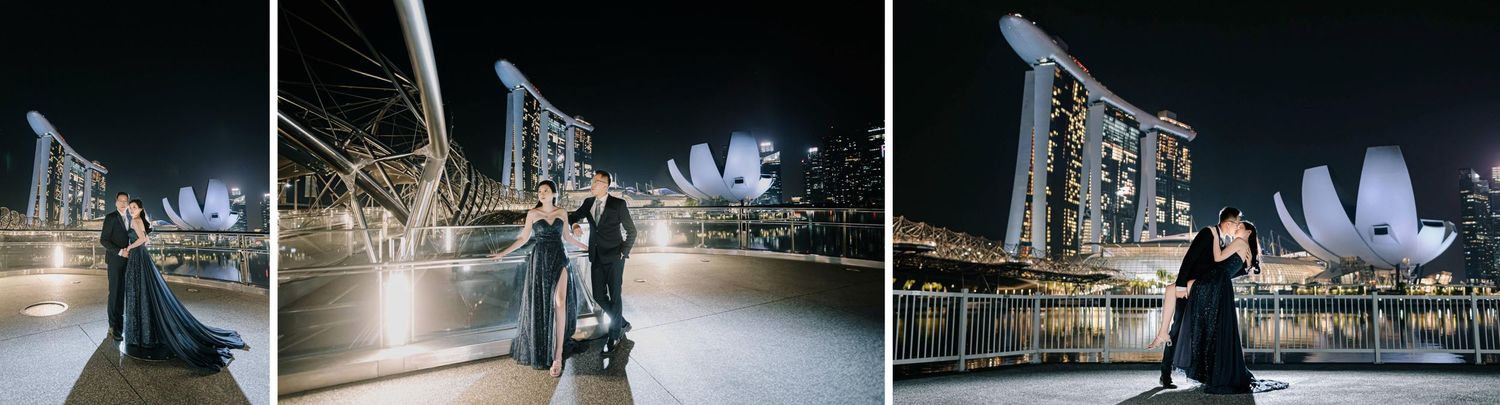 Best Pre-Wedding Photoshoot Locations in Singapore: Helix Bridge Marina Bay Sands