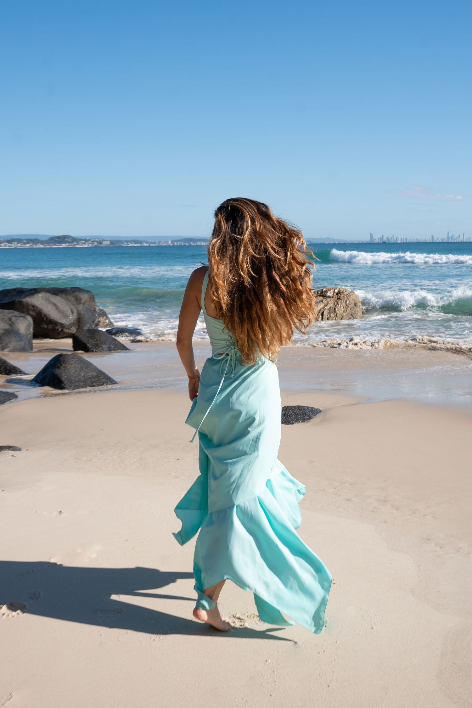 Maria in Aquamarine set – Coolangatta swimwear photoshoot
