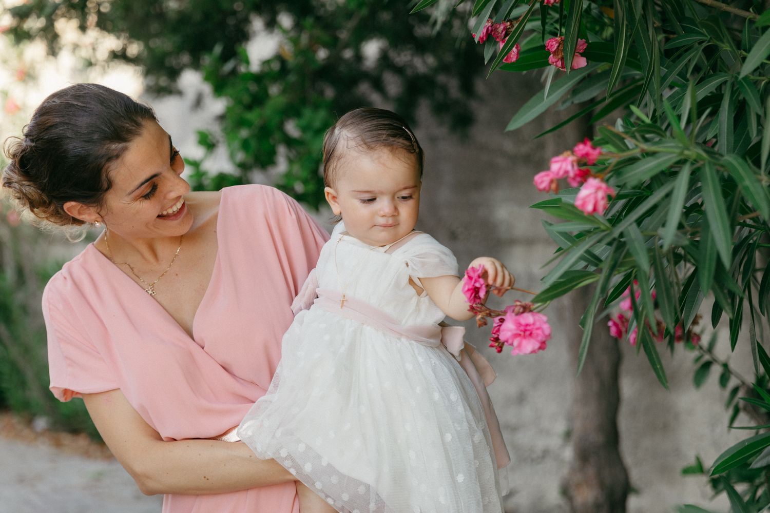 Family portraits during a baptism in Paphos