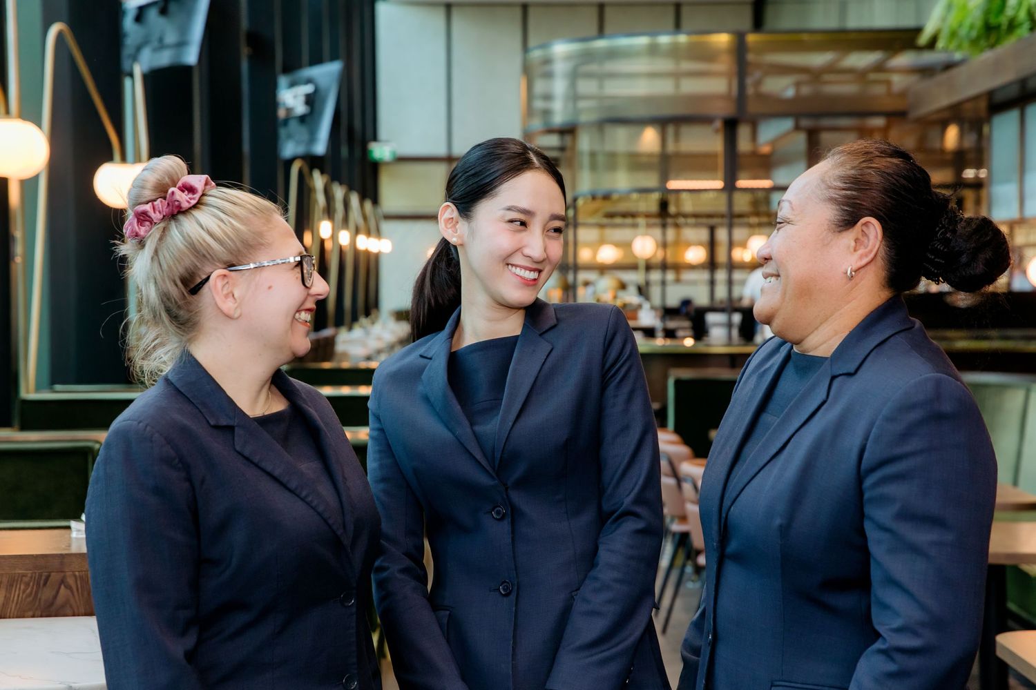 Hospitality workplace branding photography inside Auckland hotel of front of house staff