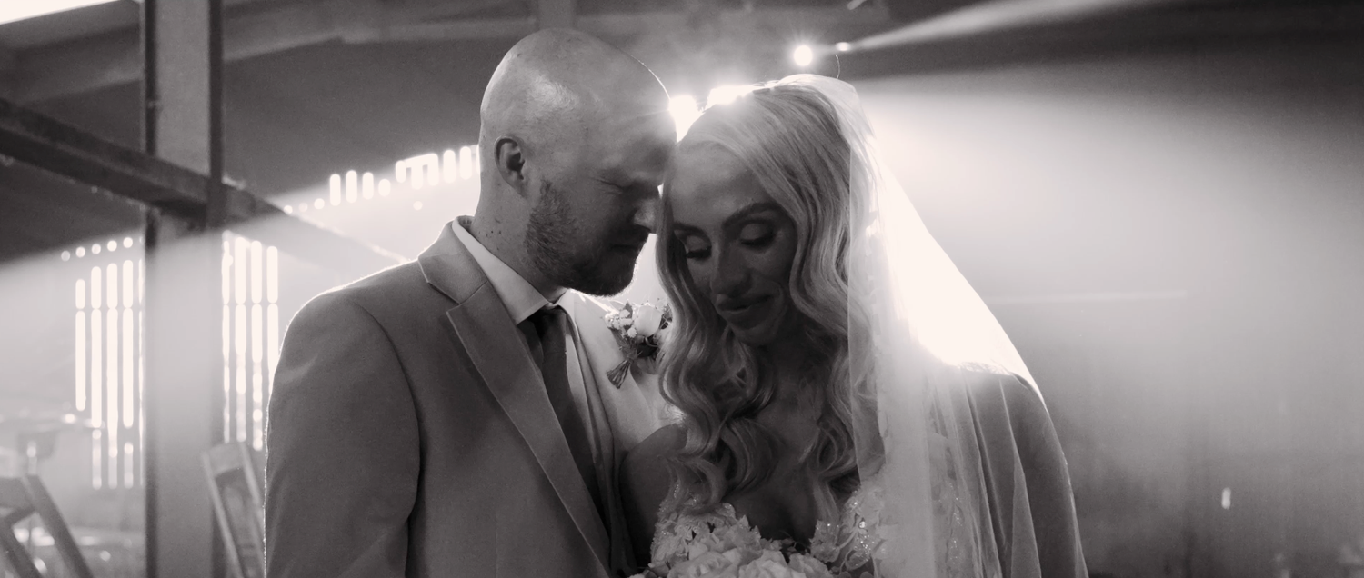 Black and white wedding reception photos showing dancing and celebration moments.