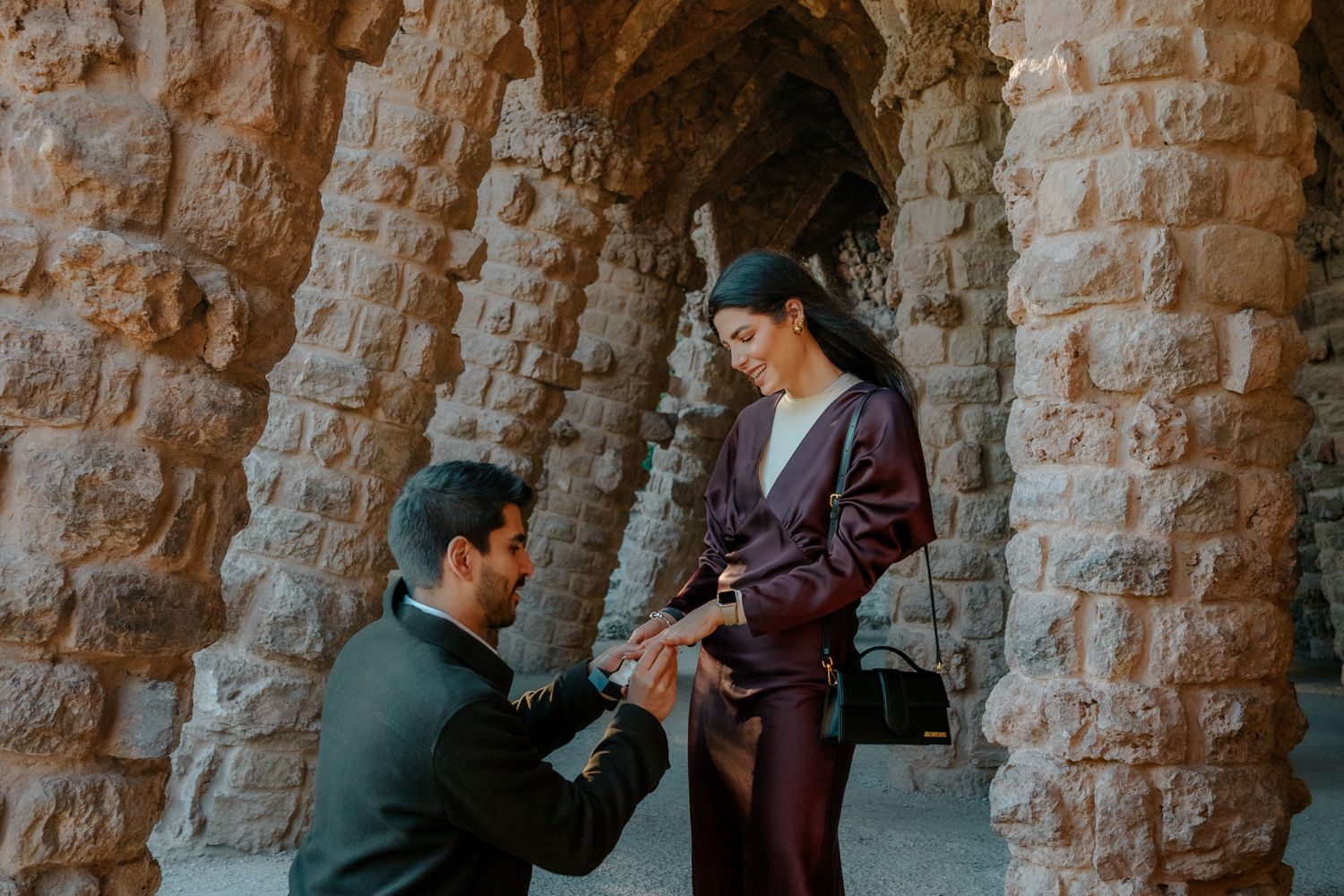 Unique proposal spot in Park Güell with stone architecture