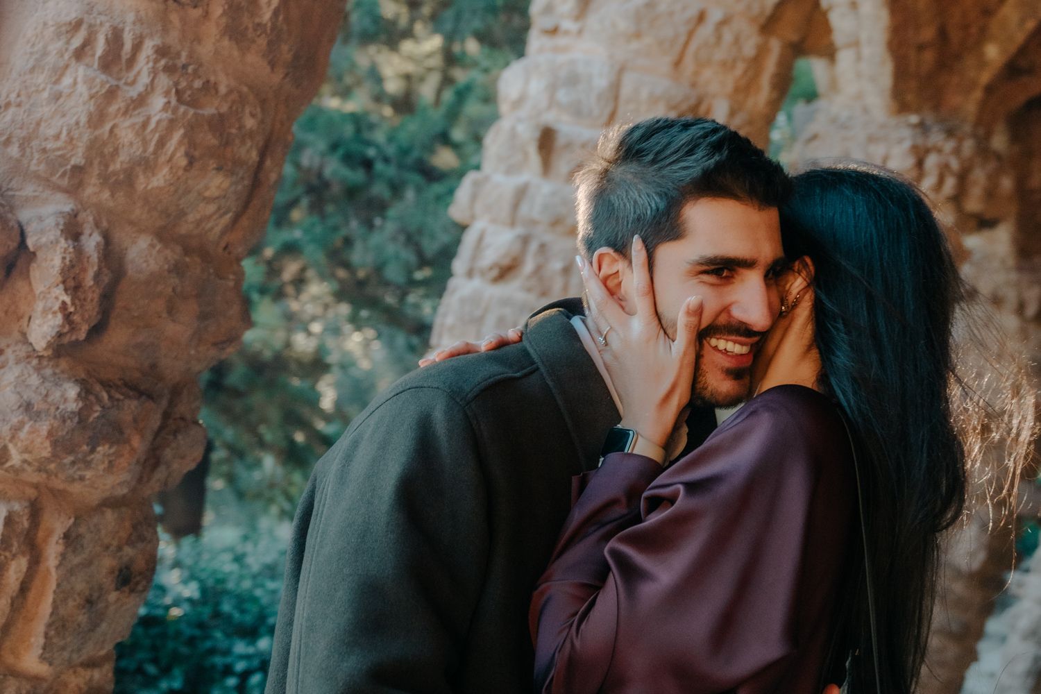 Sunset engagement session in Park Güell Barcelona