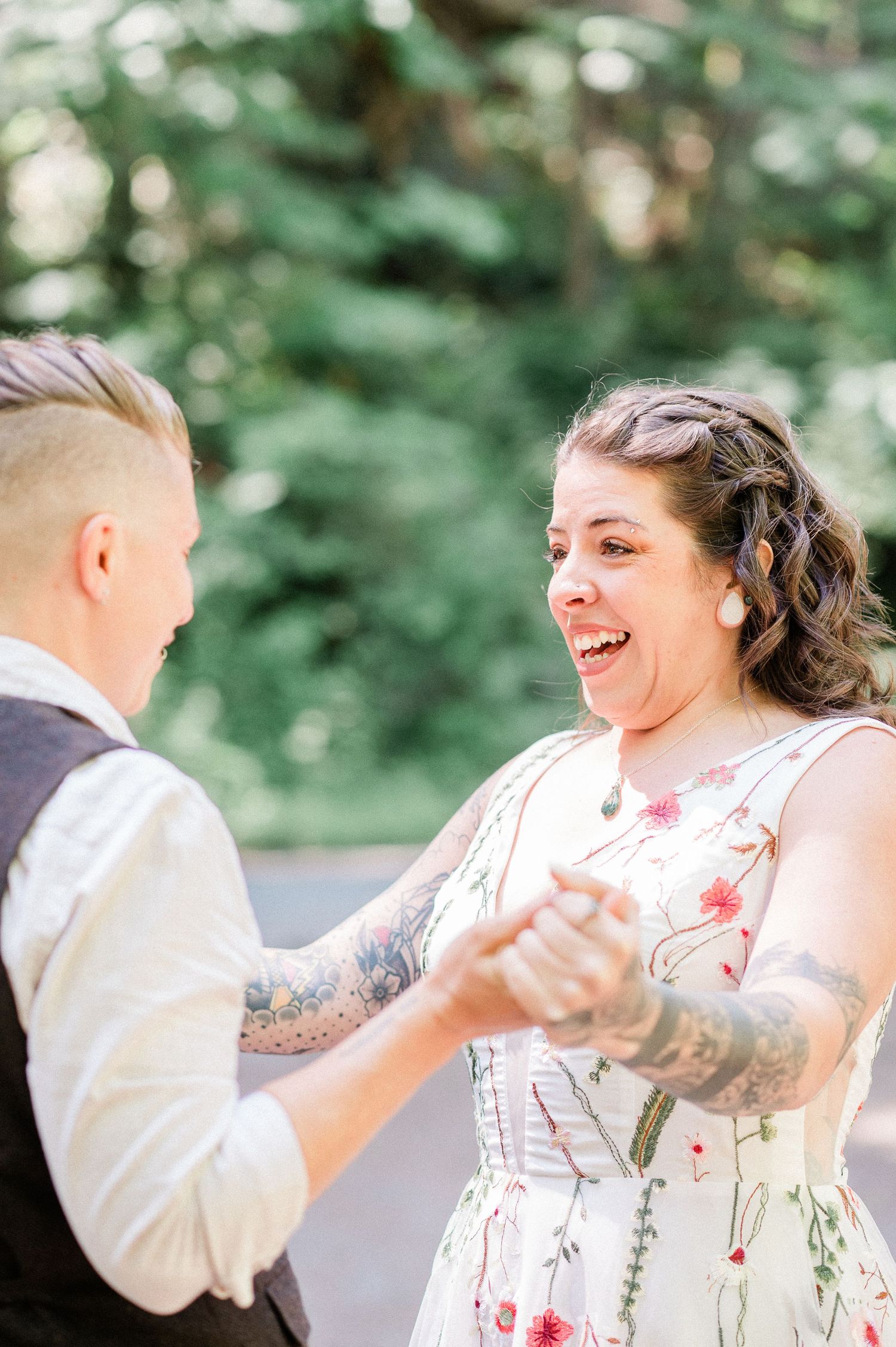 emotional bride on her wedding day