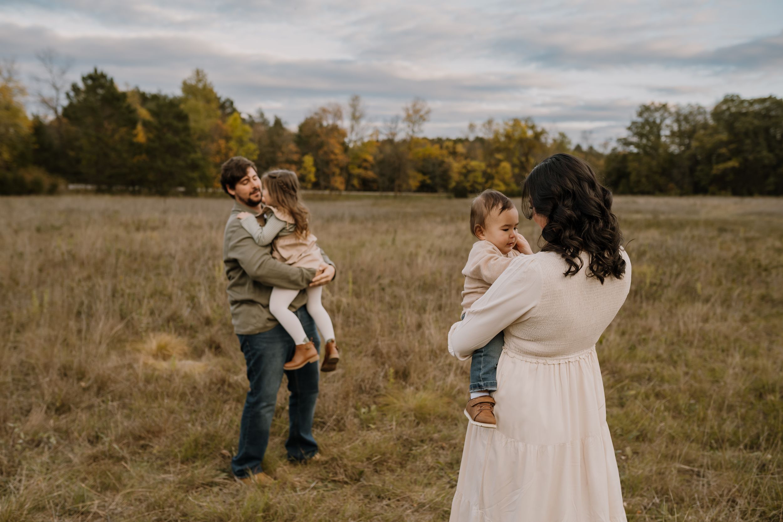 family of four plays together family photographer in Knoxville tn