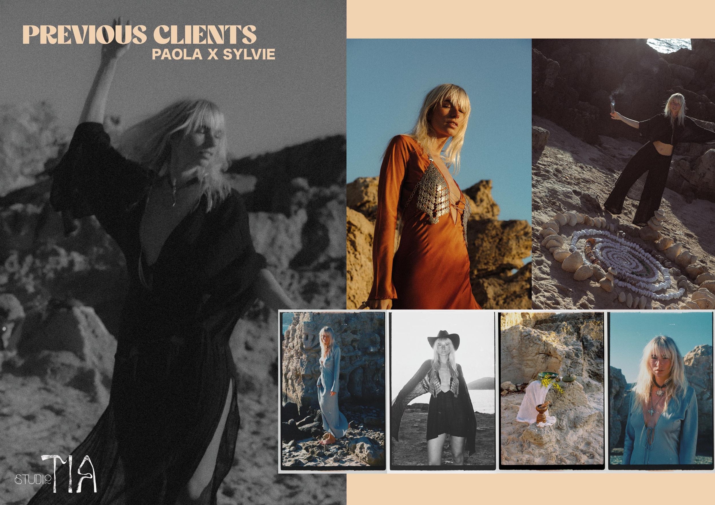 Grid layout of previous client photography work showing various outdoor scenes.
