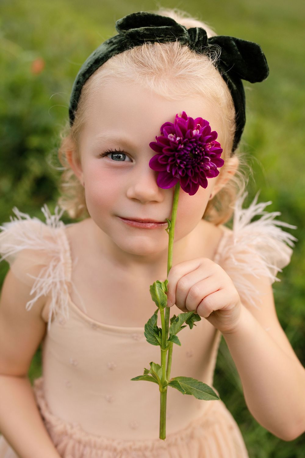 Parents and children picking flowers together during U-pick family mini sessions at First Roots Flower Farm in Oconomowoc, Wisconsin.