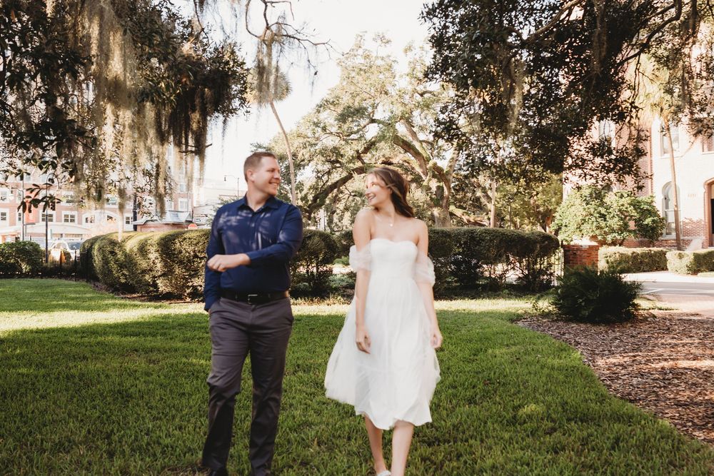 Peaceful sunrise engagement session in Tampa Florida at The Henry B. Plant Museum