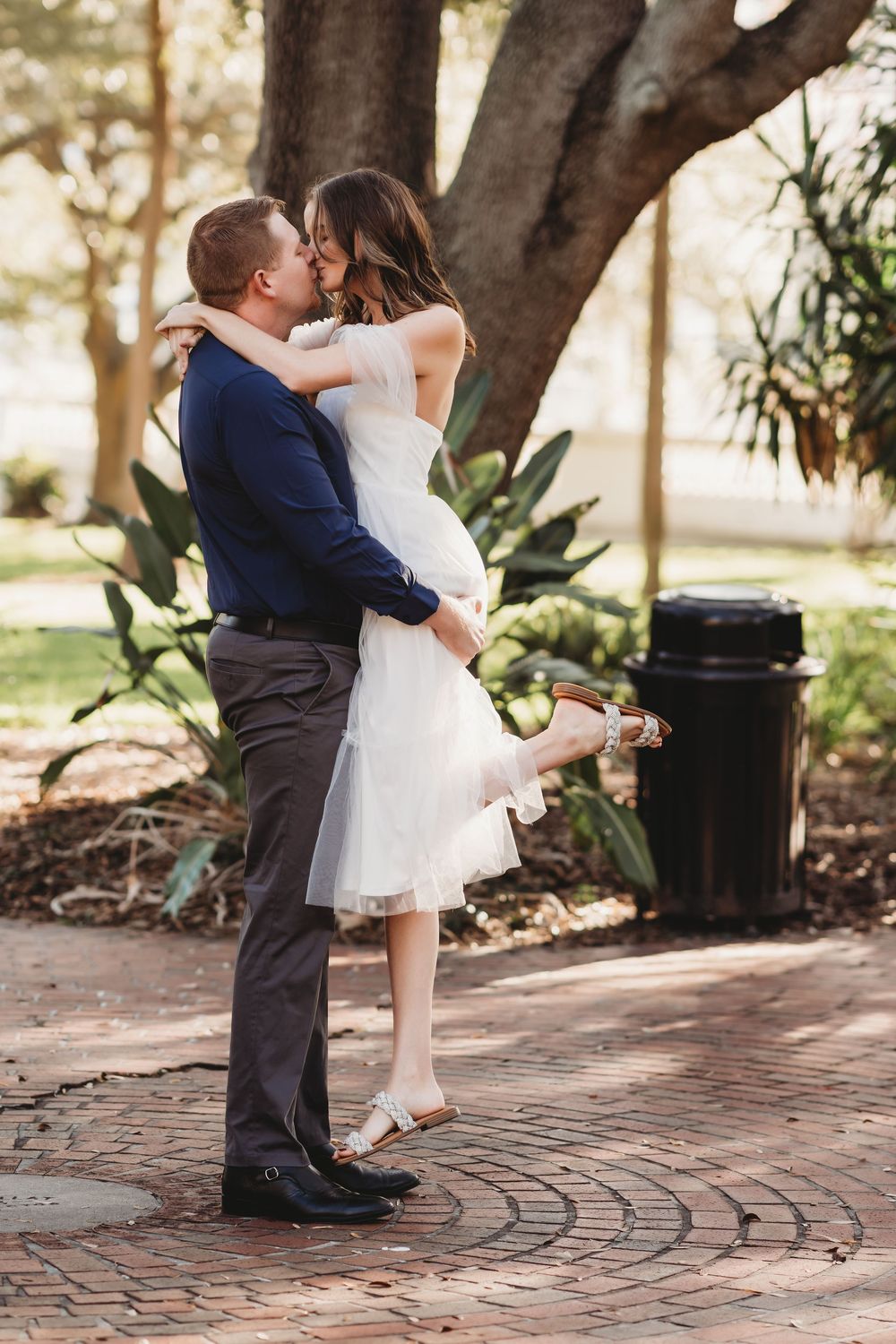 Intimate sunrise engagement session at The Henry B. Plant Museum in Tampa Florida
