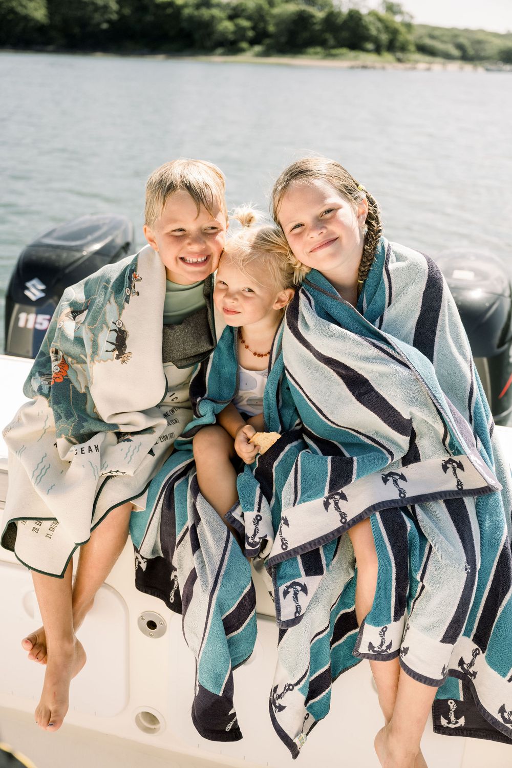 A playful series of photos showing people having fun by the waterside on a bright summer day.
