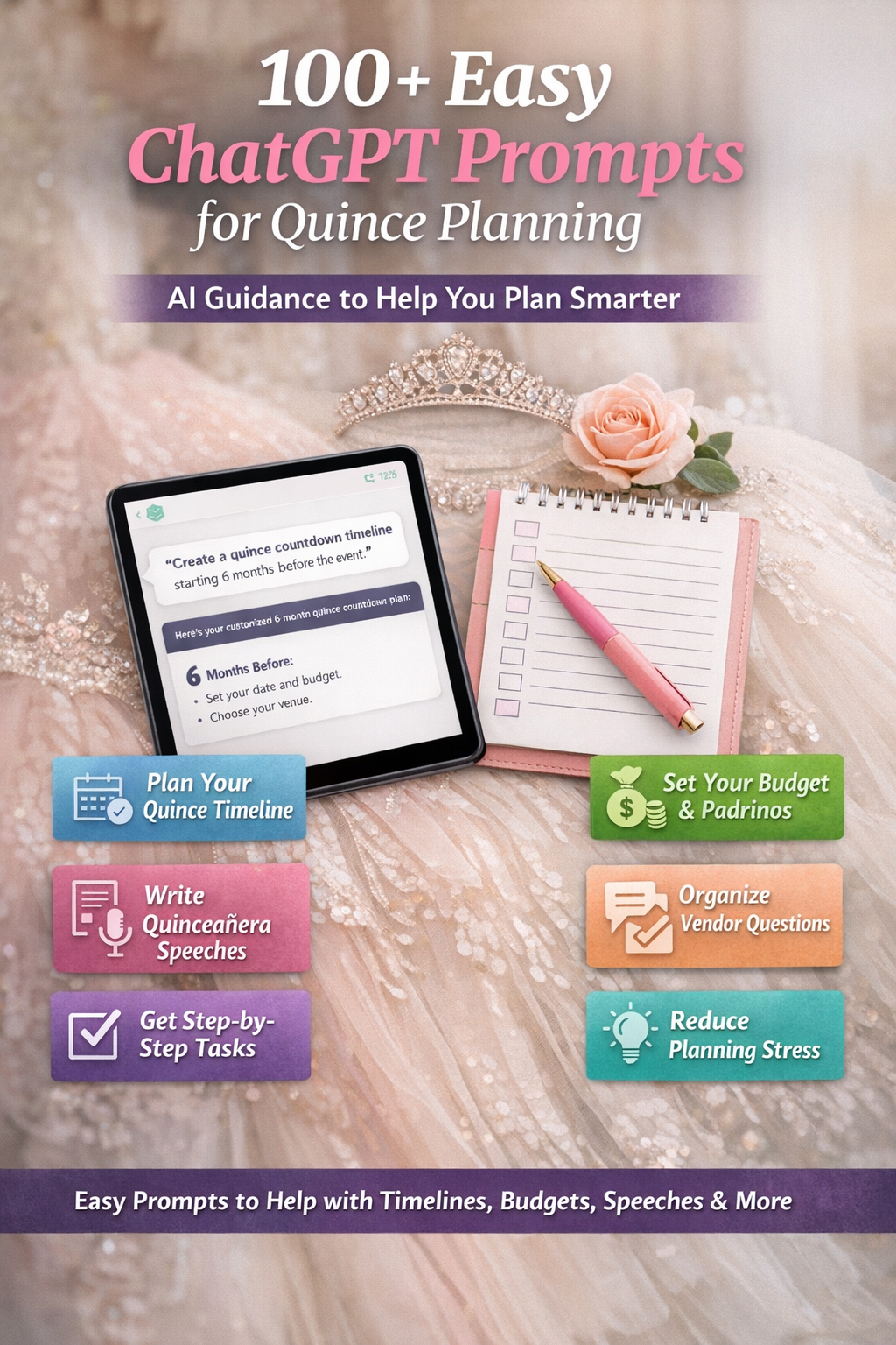 Dallas Fort Worth quince planning resource by Fotolilly Photography featuring AI prompts for budgets and timelines
