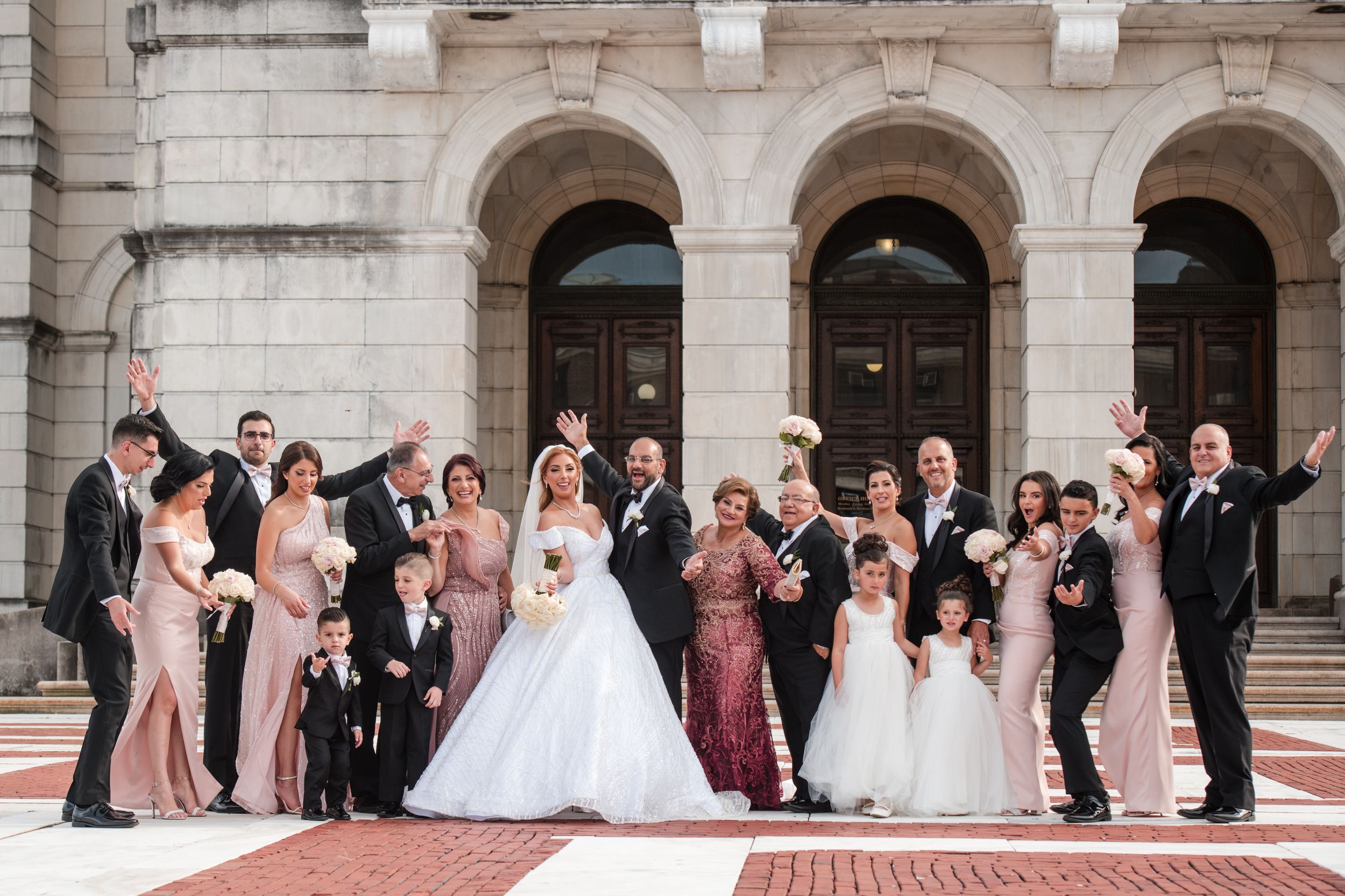 Grand city wedding at the RI State House. Timeless heirloom wedding memories and luxury Providence photography by Stefy Hilmer Photography.