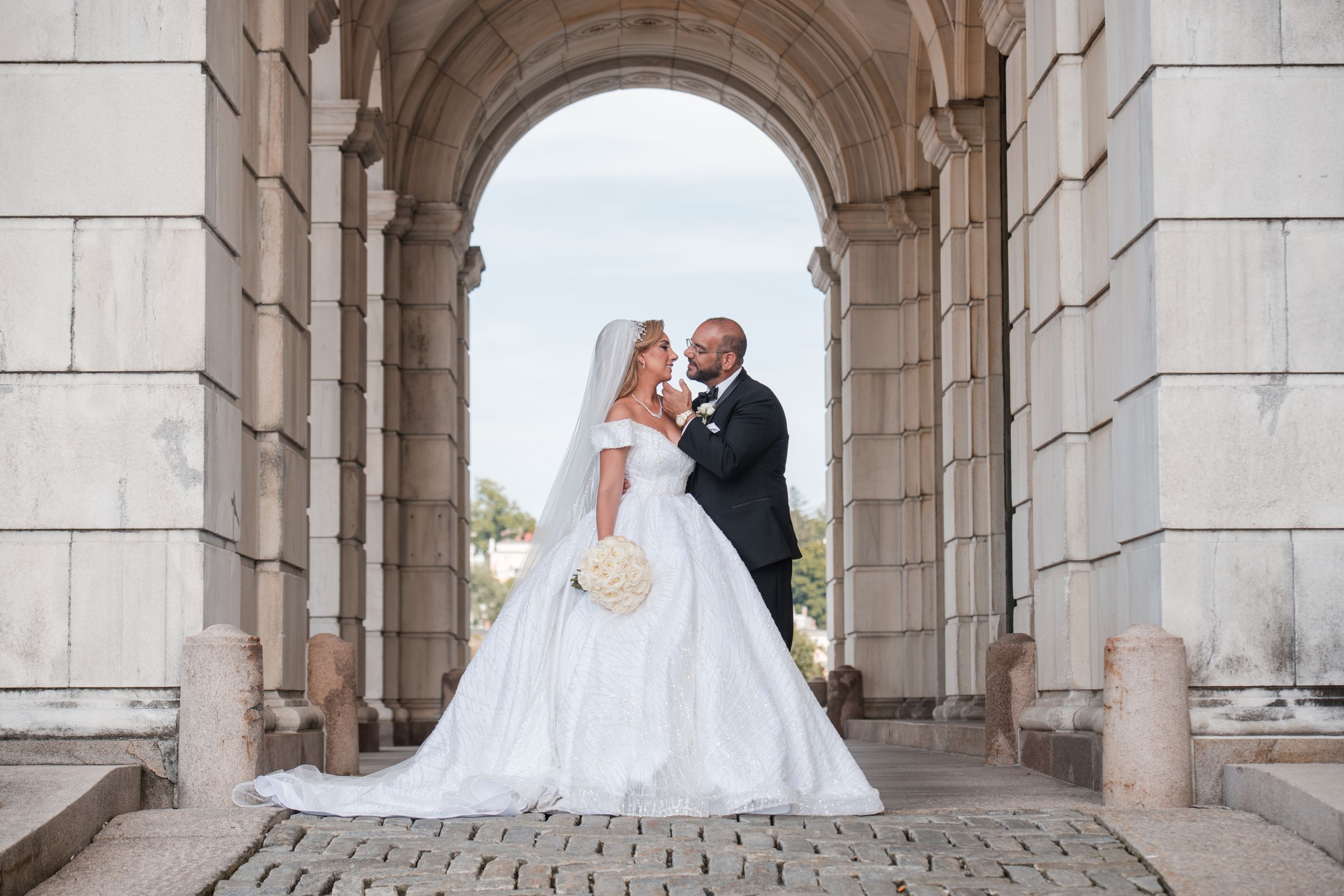 Grand city wedding at the RI State House. Timeless heirloom wedding memories and luxury Providence photography by Stefy Hilmer Photography.