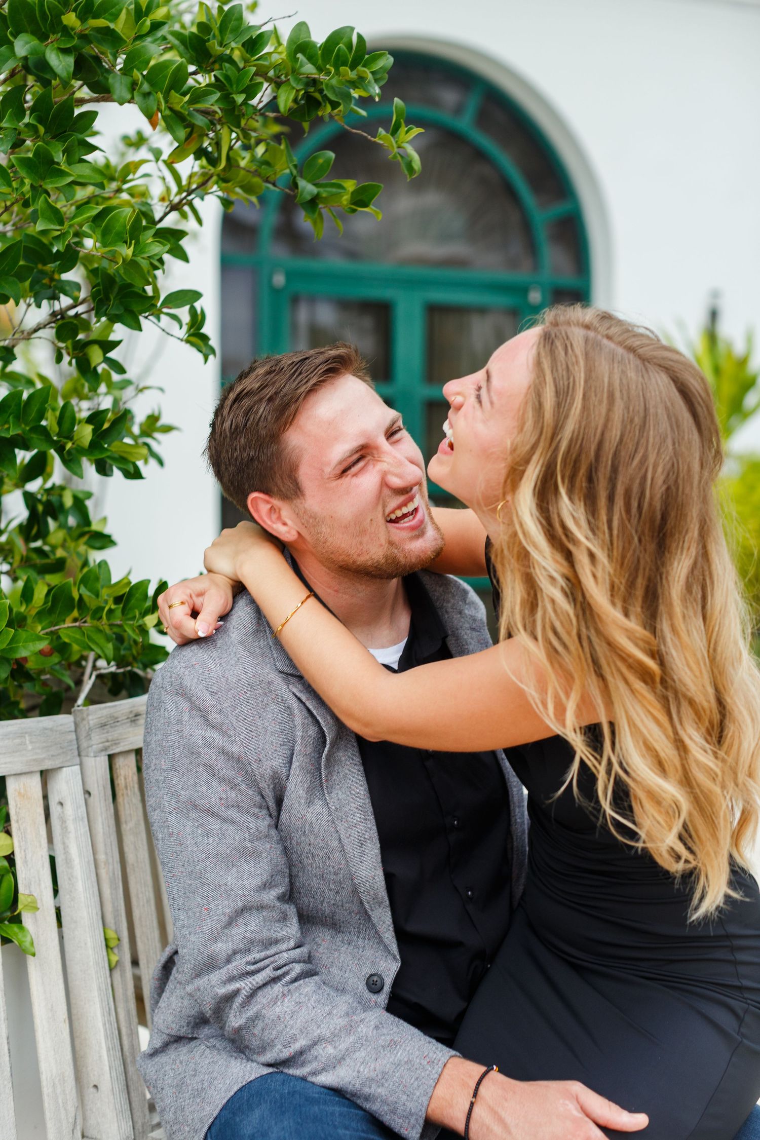 Couples portrait. Condado Vanderbilt Hotel in San Juan, Puerto Rico.