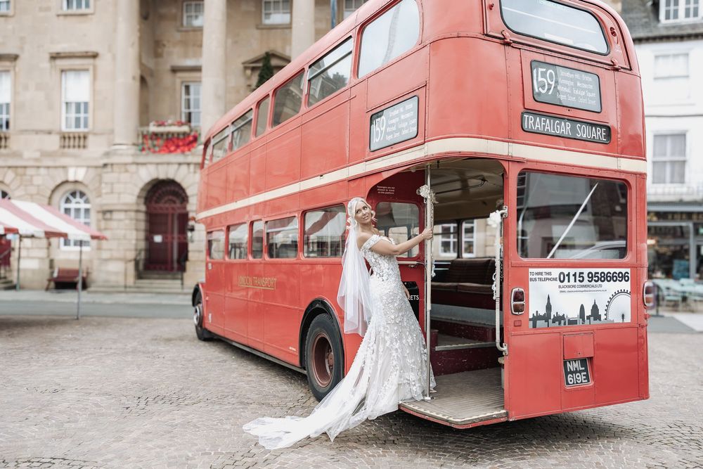 Bride portrait at Newark Town Hall wedding venue Nottinghamshire.