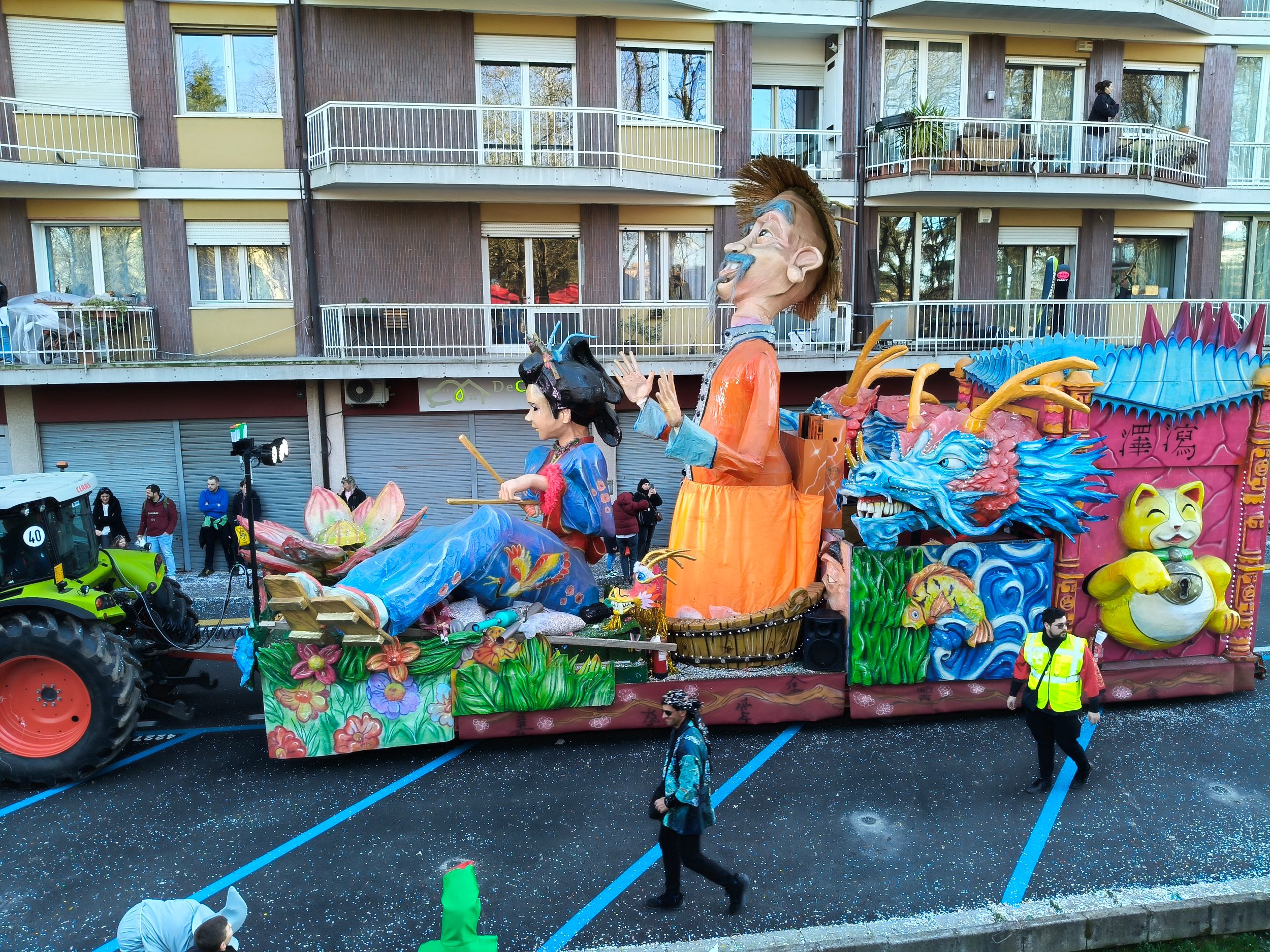 Treviso Carnival Parade 2026. The Friends of the Falzè Carnival with the show “Landing in the East”.