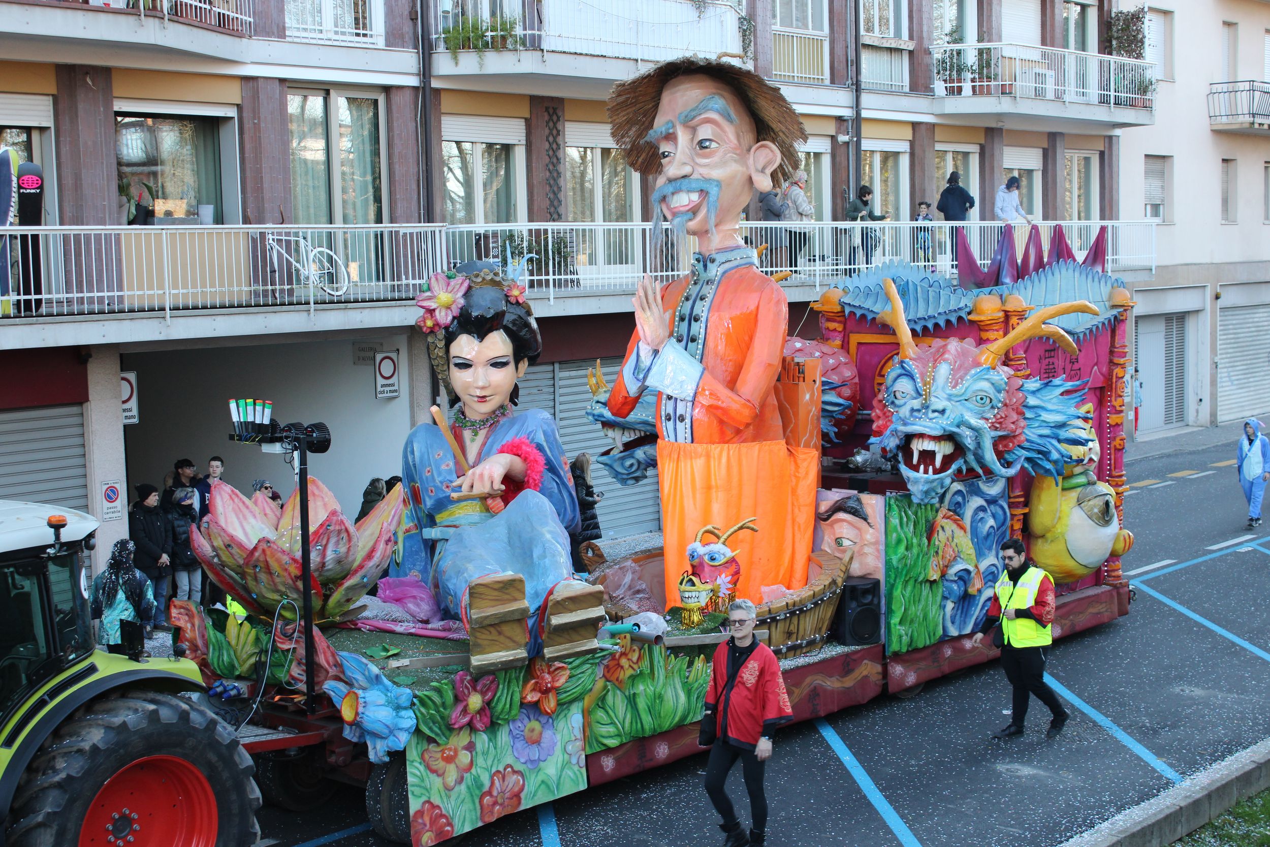 Treviso Carnival Parade 2026. The Friends of the Falzè Carnival with the show “Landing in the East”.
