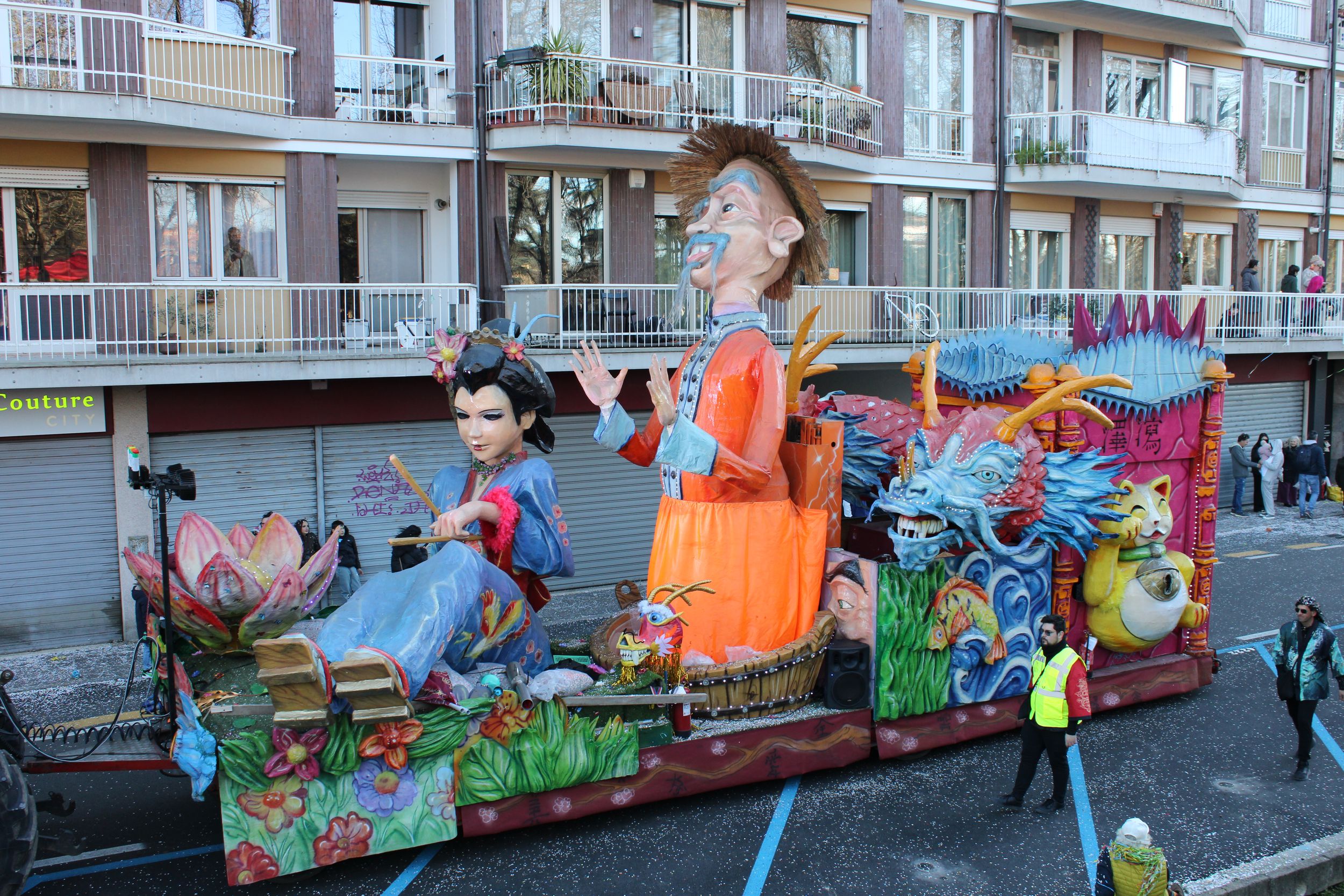 Treviso Carnival Parade 2026. The Friends of the Falzè Carnival with the show “Landing in the East”.
