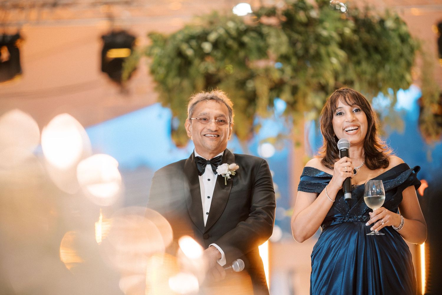 Emotional wedding speeches at Palácio do Correio-Mor during luxury Indian wedding in Portugal