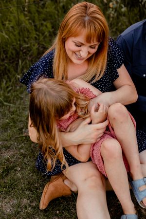mother daughter laughing