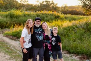 family of four with two teenage sons