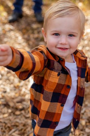 toddler looking into camera