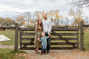 family of three at Motherwell homestead