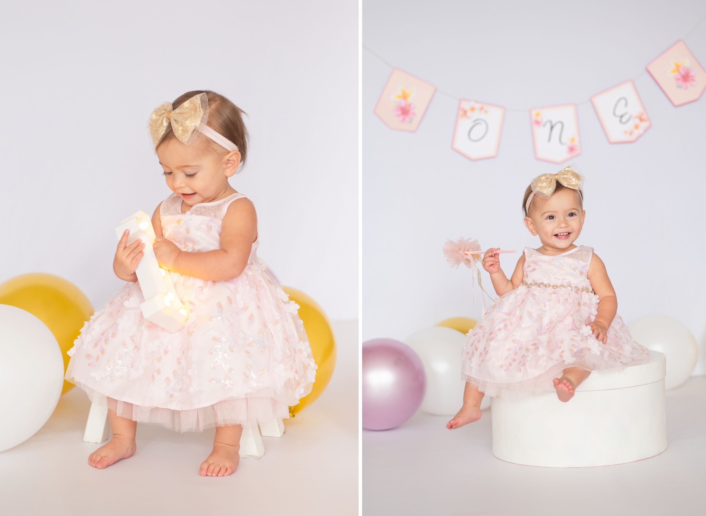 1st Birthday Studio Session with natural light by Bartlesville Photographer Kristi Bray